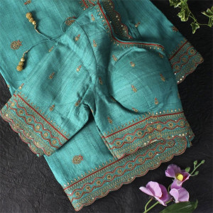 Tussar silk with ready blouse-001 