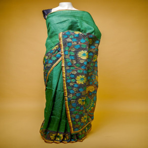 Tussar silk with ready blouse-005 