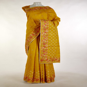 Tussar silk with ready blouse-006 