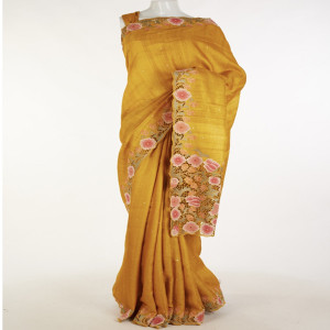 Tussar silk with ready blouse-007 