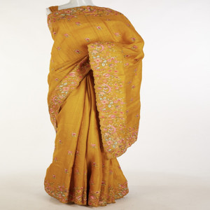 Tussar silk with ready blouse-009 