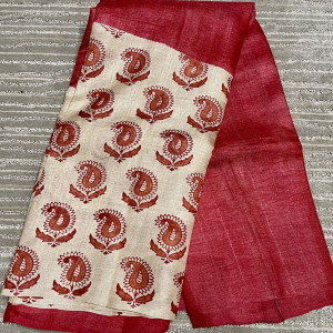 Tussar silk with ready blouse-037 