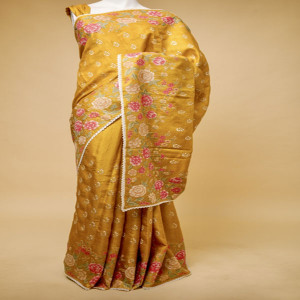 Tussar silk with ready blouse-039 