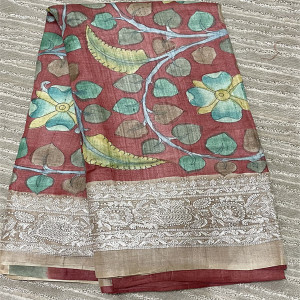 Tussar silk with ready blouse-020 