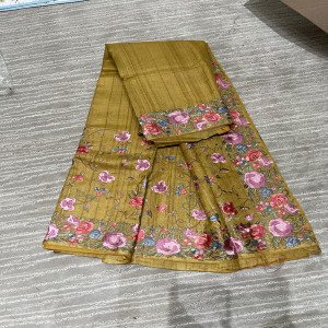 Tussar silk with ready blouse-024 